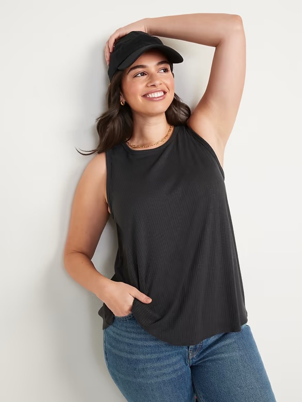 Old Navy Luxe Sleeveless Top - Ribbed Panther - L